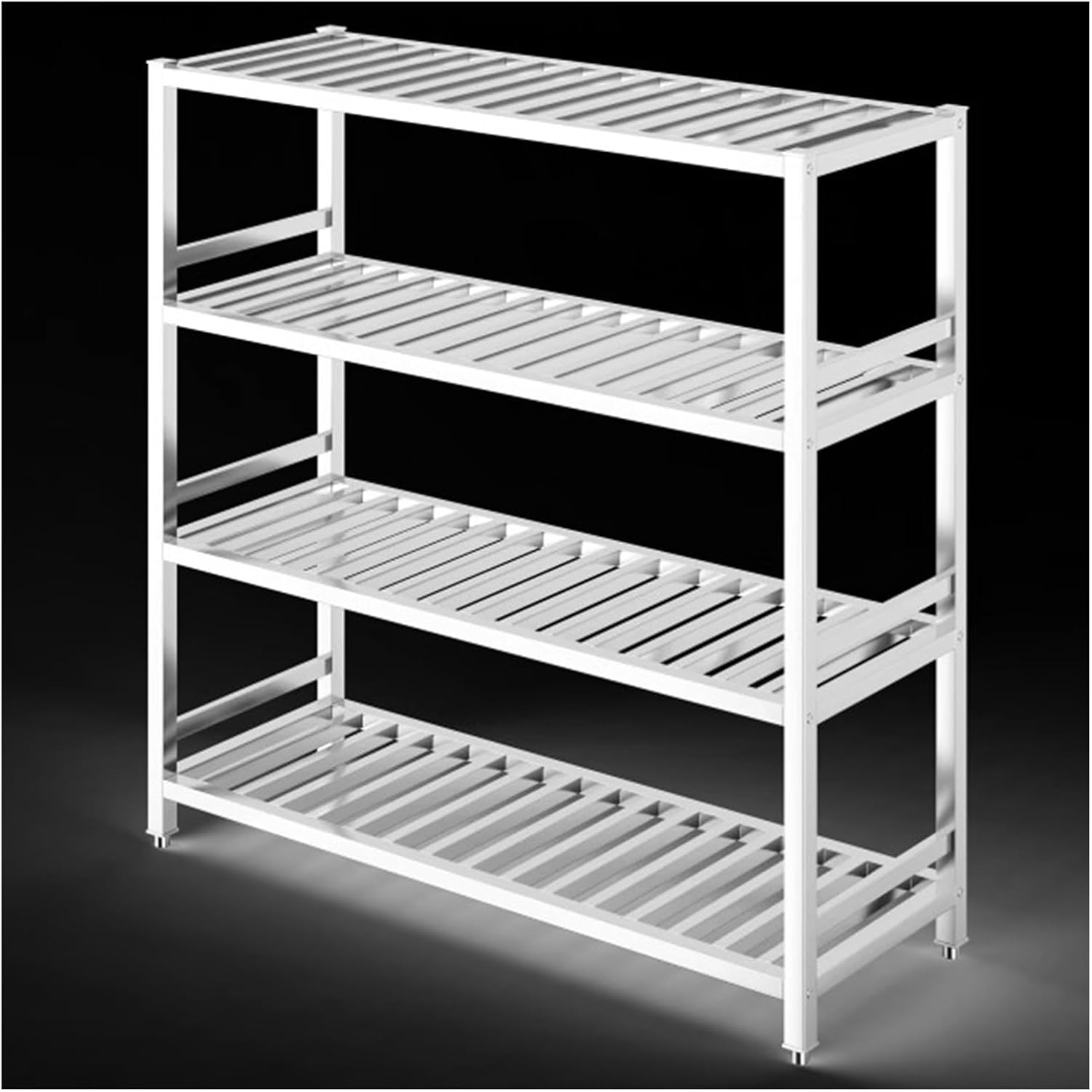 工業用スチールシェルフ スリム（W610）・4段・D450・グレー